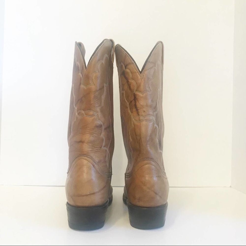 Tony Lama Marble Tan Leather Cowboy Western Boots 5.5 - Picture 2 of 12